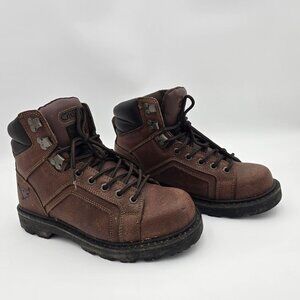 Texas Steer Mens Work Boots Brown Size 8.5 Leather & Man Made Material Pre-Owned